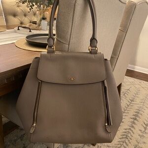 Tory Burch Half-Moon Tote Grey